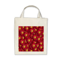 Red roses canvas bags