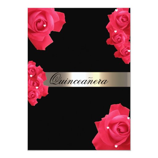 Red Roses Custom Quinceanera Invitation | Zazzle