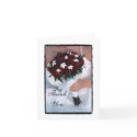 Red Roses & Daisies Bride Wedding Thank You Card card
