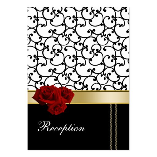 red roses damask Reception   Cards Business Cards (front side)