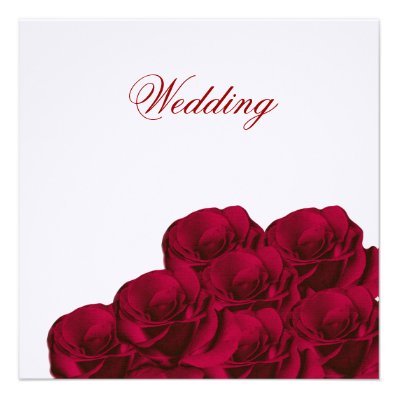 Red Roses Floral Wedding Invitation