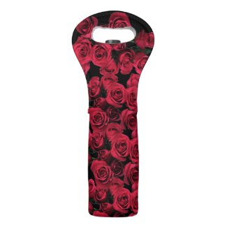 Red Roses Flower Abstract Wine Bags