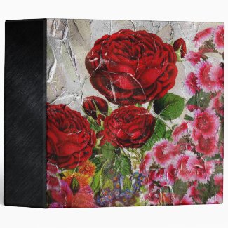 Red Roses Flower Garden Binders