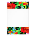 Red Roses & Flowering Vines Personalized Stationery