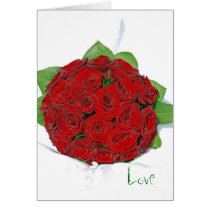 Red roses for the Bride cards