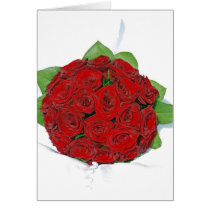 Red roses for the Bride cards