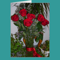 Red roses forever bouquet cards