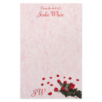 Red Roses - From the desk of... stationery by ZazzleBusinessCards Red Roses - From the desk of... stationery