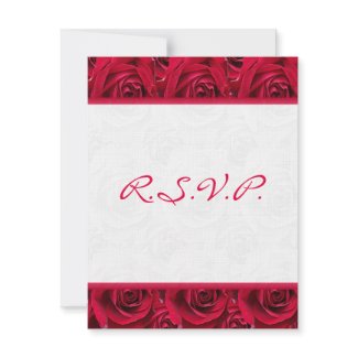 Red Roses Galore Reply Card-WILL NOT FIT SQUARE invitation