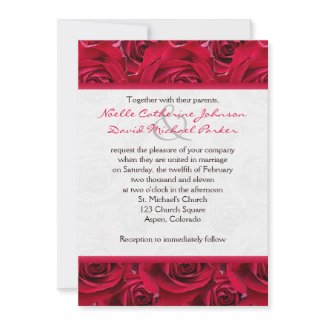Red Roses Galore Wedding Invitation invitation