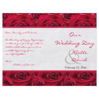 Red Roses Galore Wedding Program flyer