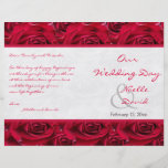 Red Roses Galore Wedding Program Flyers
