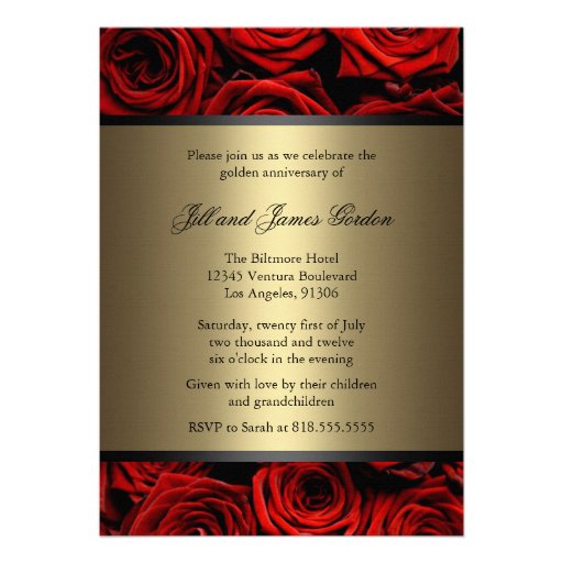 Red Roses | Golden Anniversary Invite