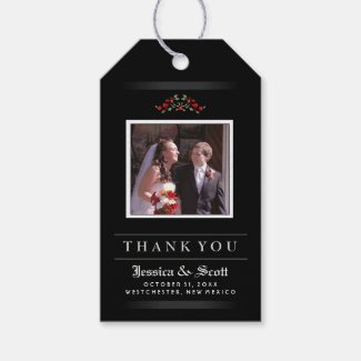 Red Roses Gothic Wedding LOVE Photo Thank You Pack Of Gift Tags