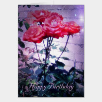 Red Roses Happy Birthday Card cards
