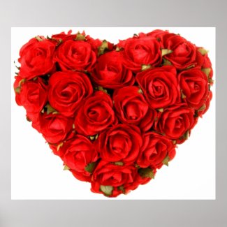 Red roses heart by healing love print