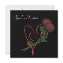 Red Roses Heart Elegant Invitation