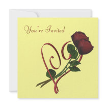 Red Roses Heart Elegant Invitation