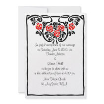 Red Roses Intertwined Wedding Invitations