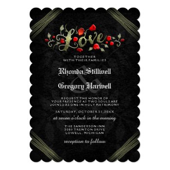 Red Roses Love Halloween "together With" Invite by juliea2010 at Zazzle