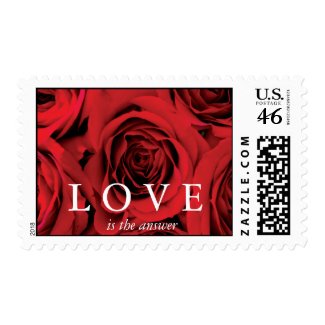 Red Roses Love Wedding Stamp stamp