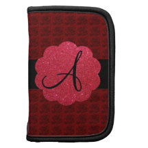 Red roses monogram folio planner