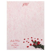 Red Roses - Monogram Letterhead