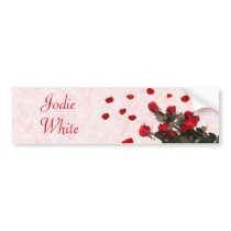 Red Roses - Name Sticker bumper stickers by ZazzleBusinessCards Red Roses - Name Sticker bumper stickers
