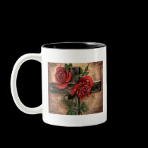 Red Roses on the Cross mugs