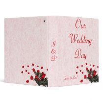 Red Roses - Our Wedding Day binders by ZazzleBusinessCards Red Roses - Our Wedding Day binders