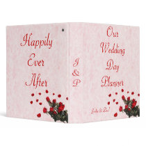 Red Roses - Our Wedding Day Planner binders by ZazzleBusinessCards Red Roses - Our Wedding Day Planner binders