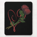 Red Roses Red Heart Flower Mousepad