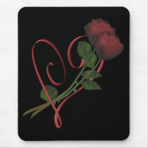 Red Roses Red Heart Flower Mousepad by SmilinEyesTreasures Red Roses Red Heart Flower Mousepad