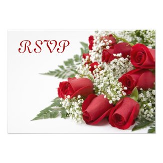 Red Roses RSVP Cards Personalized Invitation