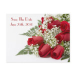 Red Roses Save The Date Postcard Red Roses Save The Date Postcard