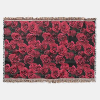 Red Roses Throw Blanket