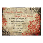 Red Roses Vintage Wedding Invitation