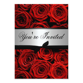 Red Roses Wedding Custom Invitations 5