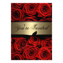 Red Roses Wedding Custom Invitations