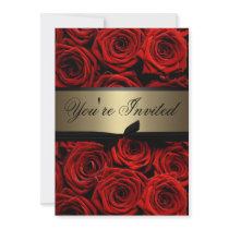 Red Roses Wedding Custom Invitations