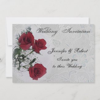 Red Roses Wedding Invitation invitation
