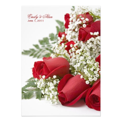 Red Roses Wedding Invitations (front side)