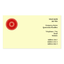 Red Round Lace Pattern Graphic. Business Card Templates