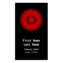 Red Round Lace Pattern Graphic. Business Card