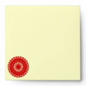 Red Round Lace Pattern Graphic. envelopes