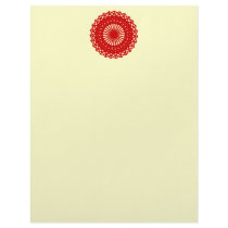 Red Round Lace Pattern Graphic. Personalized Letterhead