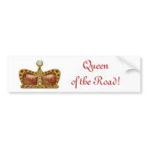 Red Ruby Queen of the Road Bumper Sticker