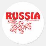 Red Russian design Round Sticker