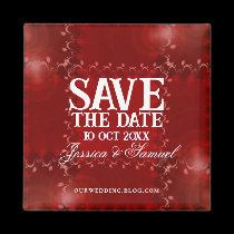 Red Rustic Save the Date Magnet magnets