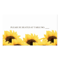 RED RUSTIC SUNFLOWER SEATING PLACE CARD BUSINESS CARD TEMPLATES